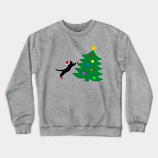 Cat Christmas tree disaster Crewneck Sweatshirt